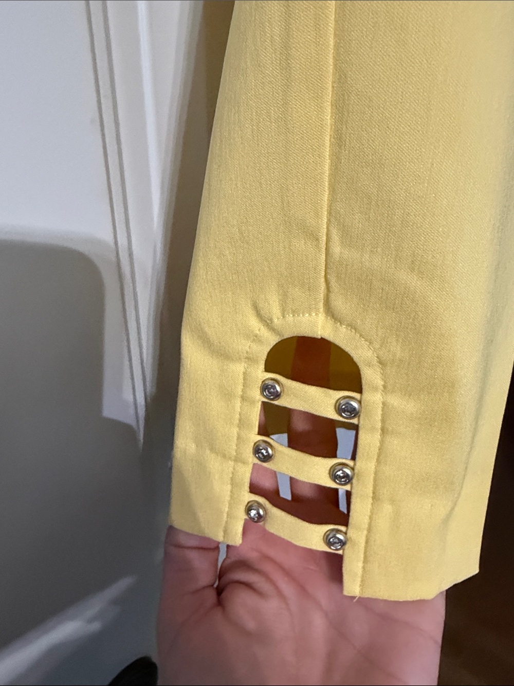 JM Collection Yellow Stretch Capris - Picture 3 of 8
